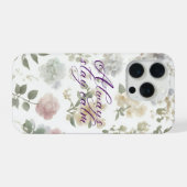 クラシカルなバラの花柄で常に穏やかに iPhoneケース (裏面横)