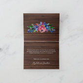 クラシカルなバーガンディ ネイビー ゴールド フラワー ダークウッド サンキューカード (内部)