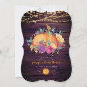 クラシカルなパンプキン ブライダルシャワー 水彩画 秋 招待状 (正面)