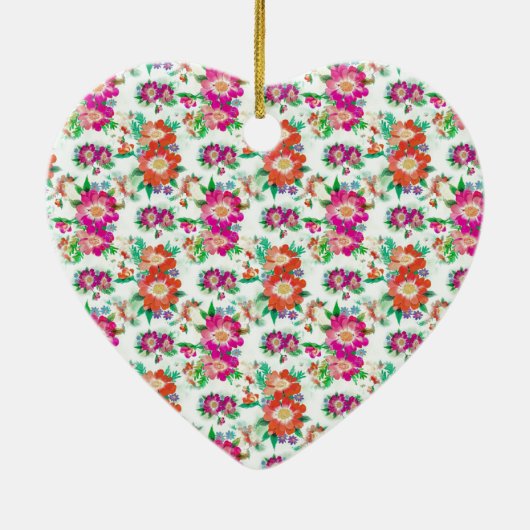 クラシカルなビンテージの花柄 セラミックオーナメント (裏面)