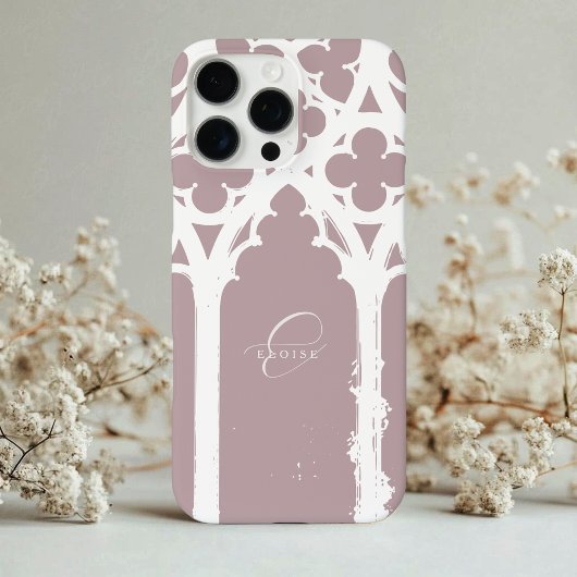 クラシカルなピンクのゴシック・アーチ タイポグラフィ Case-Mate iPhoneケース