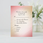 クラシカルなピンクの返信カード（メニュー選択付き） 出欠カード (スタンド正面)