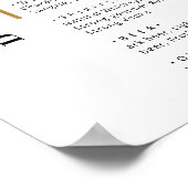 クラシカルなブラックとホワイトのタイポグラフィー ウェディング バー メニュー ポスター (角)