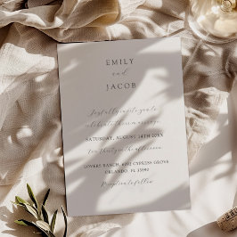 クラシカルなブラック＆ホワイトのカリグラフィー結婚式 招待状