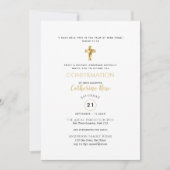 クラシカルなホワイトの確認招待状 ゴールド エレガント 招待状 (正面)