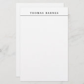 クラシカルなホワイトデザインが特徴の、ミニマルでシンプルなエレガントスタイル 便箋 (正面/裏面)