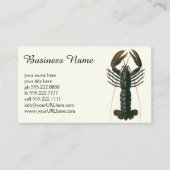 クラシカルなマリンライフのロブスターの爪 ヴィンテージ海洋生物 名刺 (正面)