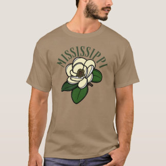 クラシカルなミシシッピ州のマグノリアの緑の文字の州 Tシャツ