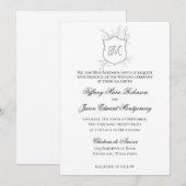 クラシカルなモダン ブラック＆ホワイト ウェディング 招待状 (正面/裏面)