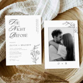 クラシカルなモダン　リハーサルディナー前の夜　写真 招待状