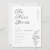 クラシカルなモダン　リハーサルディナー前の夜　写真 招待状 (正面)