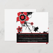 クラシカルなモノクロの桜の結婚式招待状 招待状 (正面/裏面)