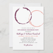 クラシカルなワインシミ 50周年結婚記念日 招待状 (正面)