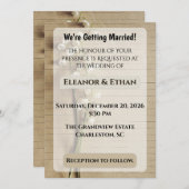 クラシカルなヴィンテージの罫線紙 リリー・オブ・ザ・ヴァレー ウェディング 招待状 (正面/裏面)