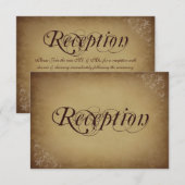 クラシカルなヴィンテージペーパーの結婚式受付カード エンクロージャーカード (正面/裏面)