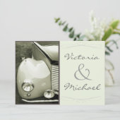 クラシカルなヴィンテージモーター結婚式 招待状 (スタンド正面)