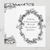 クラシカルなヴィンテージロマンティックウェディング招待状 招待状 (正面/裏面)