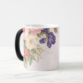 クラシカルなヴィンテージ ローズ デザイン モーフィングマグカップ (正面左)