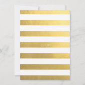 クラシカルな偽金箔 ブラック＆ホワイト ハート ウェディング 招待状 (裏面)