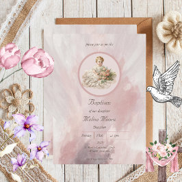 クラシカルな女の子の洗礼 招待状