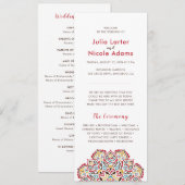 クラシカルな幾何学模様のマンダラパターンウェディング プログラム (正面/裏面)