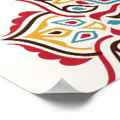 クラシカルな幾何学模様のマンダラパターンウェディング ポスター (角)