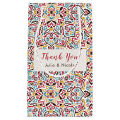 クラシカルな幾何学的なマンダラパターン ウェディング スモールペーパーバッグ (正面)