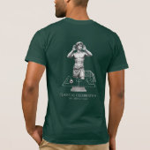 クラシカルな彫像のサッカー祝賀アート Tシャツ (裏面)