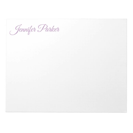 クラシカルな手書きフォントで名前をスタイリッシュに ノートパッド (正面)