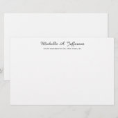 クラシカルな手書き おしゃれ モダン 白 便箋 (正面/裏面)