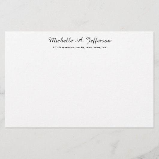 クラシカルな手書き おしゃれ モダン 白 便箋 (正面)