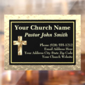 クラシカルな教会の牧師 ゴールドとブラック ウィンドウサイン (シート2)