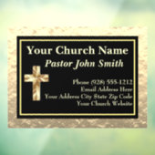 クラシカルな教会の牧師 ゴールドとブラック ウィンドウサイン (シート3)