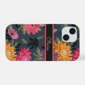 クラシカルな明るい花柄 iPhone 15ケース (裏面横)
