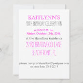 クラシカルな水玉模様のピンクハート フィギュアスケート 招待状 (裏面)