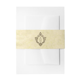 クラシカルな結婚式のイニシャルマーク ヴィンテージ羊皮紙 招待状ベリーバンド