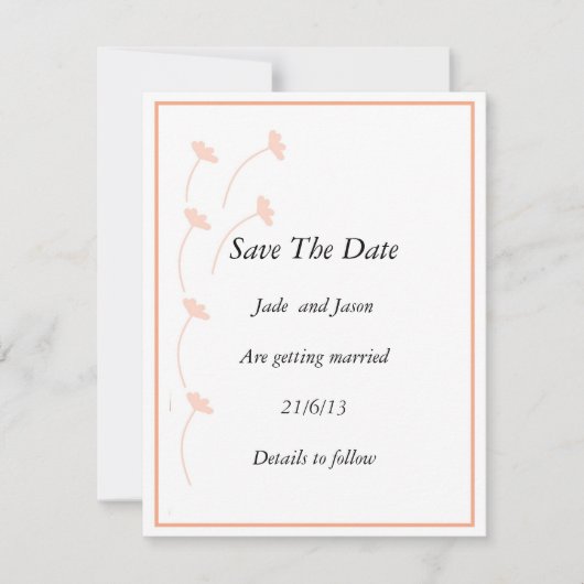クラシカルな結婚式のステーショナリー Save The Date 招待状 (正面)