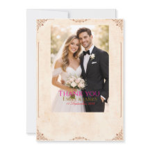 "クラシカルな結婚式の御礼 フラットカード