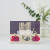 クラシカルな結婚式の招待状のRSVPと写真 インビテーションポストカード (スタンド正面)
