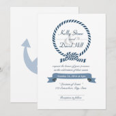 クラシカルな航海の縄リング 結婚式招待状 招待状 (正面/裏面)