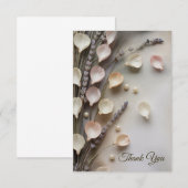 クラシカルな花のデザイン サンキューカード (正面/裏面)