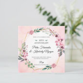 クラシカルな花の結婚式招待状 招待状 (スタンド正面)