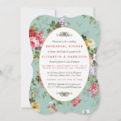 クラシカルな花園の植物学的なリハーサルディナー 招待状 (正面)