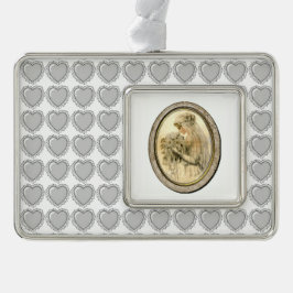 クラシカルな花嫁のためのウェディングオーナメント シルバープレートフレームオーナメント