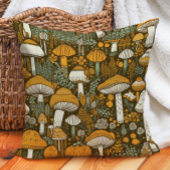 クラシカルな茶色のキノコの植物画  クッション
