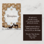 クラシカルな麻布、雪の結晶 & 鹿の囲い込みカード エンクロージャーカード (正面/裏面)