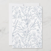 クラシカルほこりっぽい青フローラ結婚式招待状 招待状 (裏面)