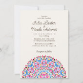 クラシカルアールデコ華美スタイルマンダラ結婚ス 招待状 (正面)