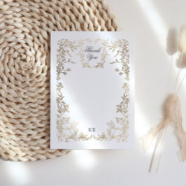 クラシカルエレガントクレストモノグラ結婚ム サンキューカード