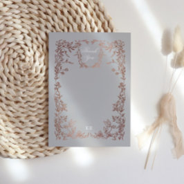 クラシカルエレガントクレストモノグラ結婚ム サンキューカード